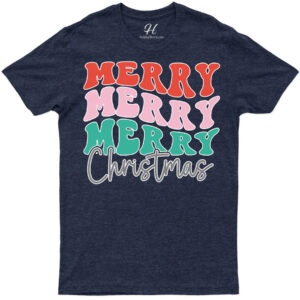 Festive Triple-merry Christmas Tee By Holidayshirts