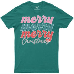 Festive Triple-merry Christmas Tee By Holidayshirts