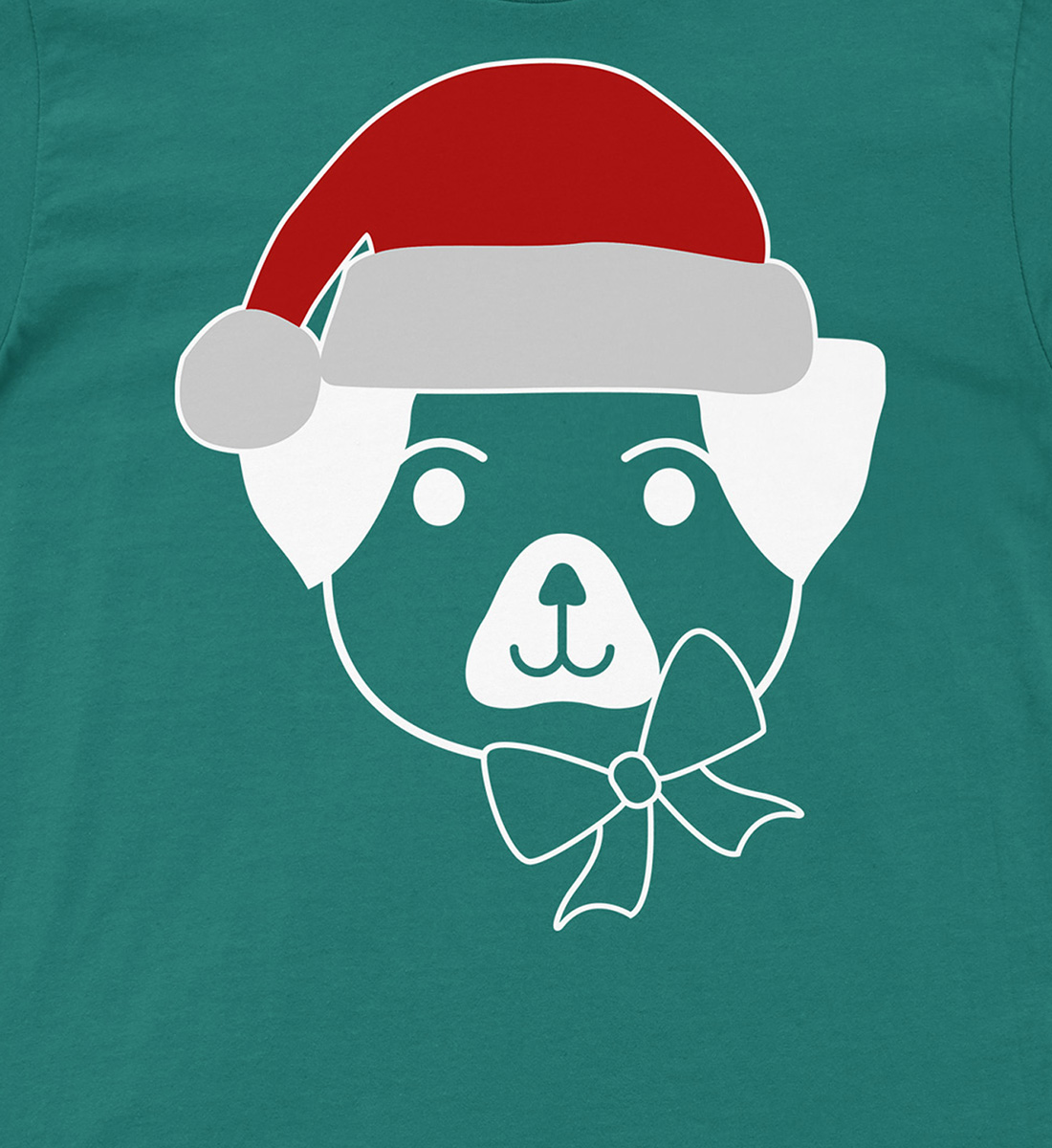 Festive Pup In Santa Hat Tee - Holidayshirts
