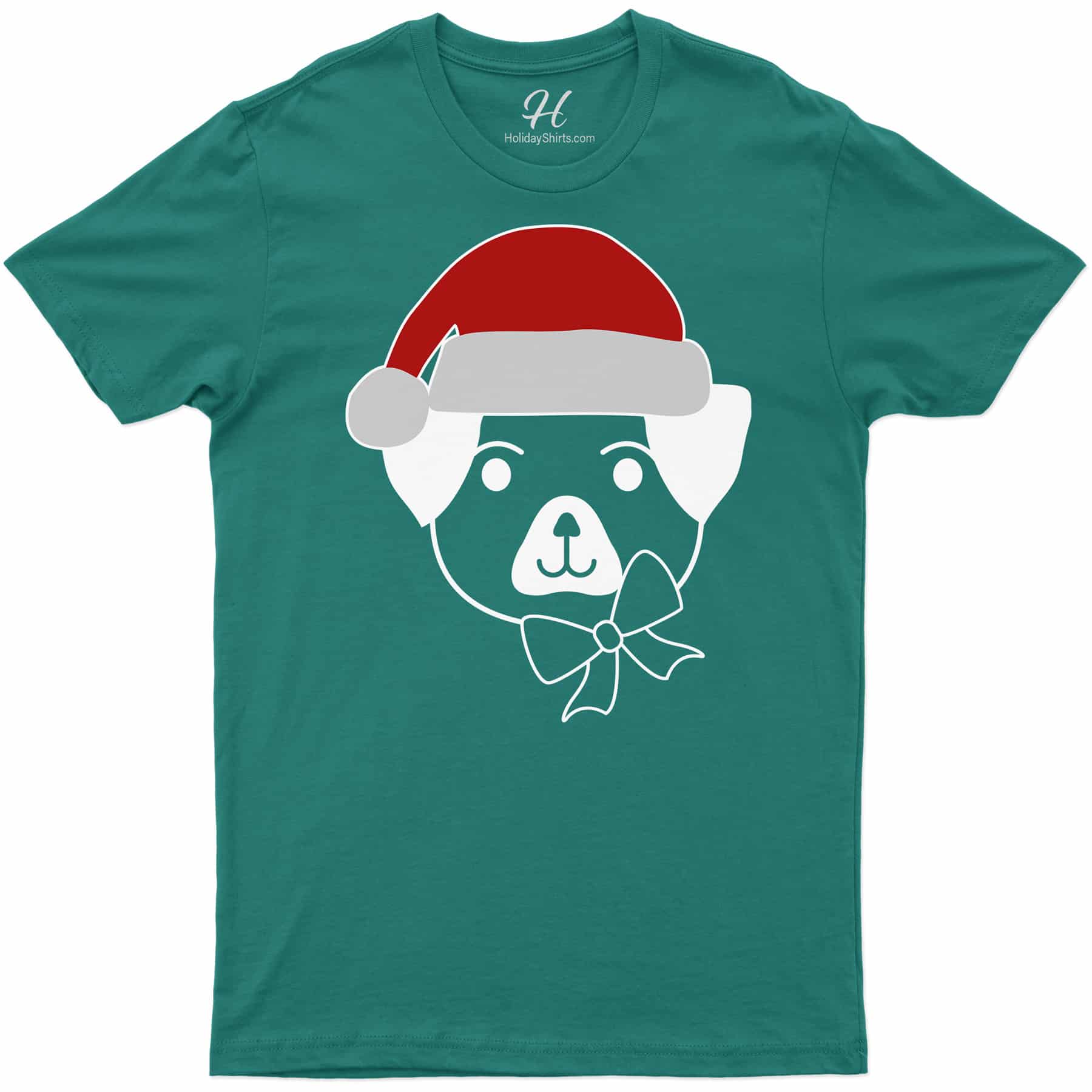 Festive Pup In Santa Hat Tee - Holidayshirts