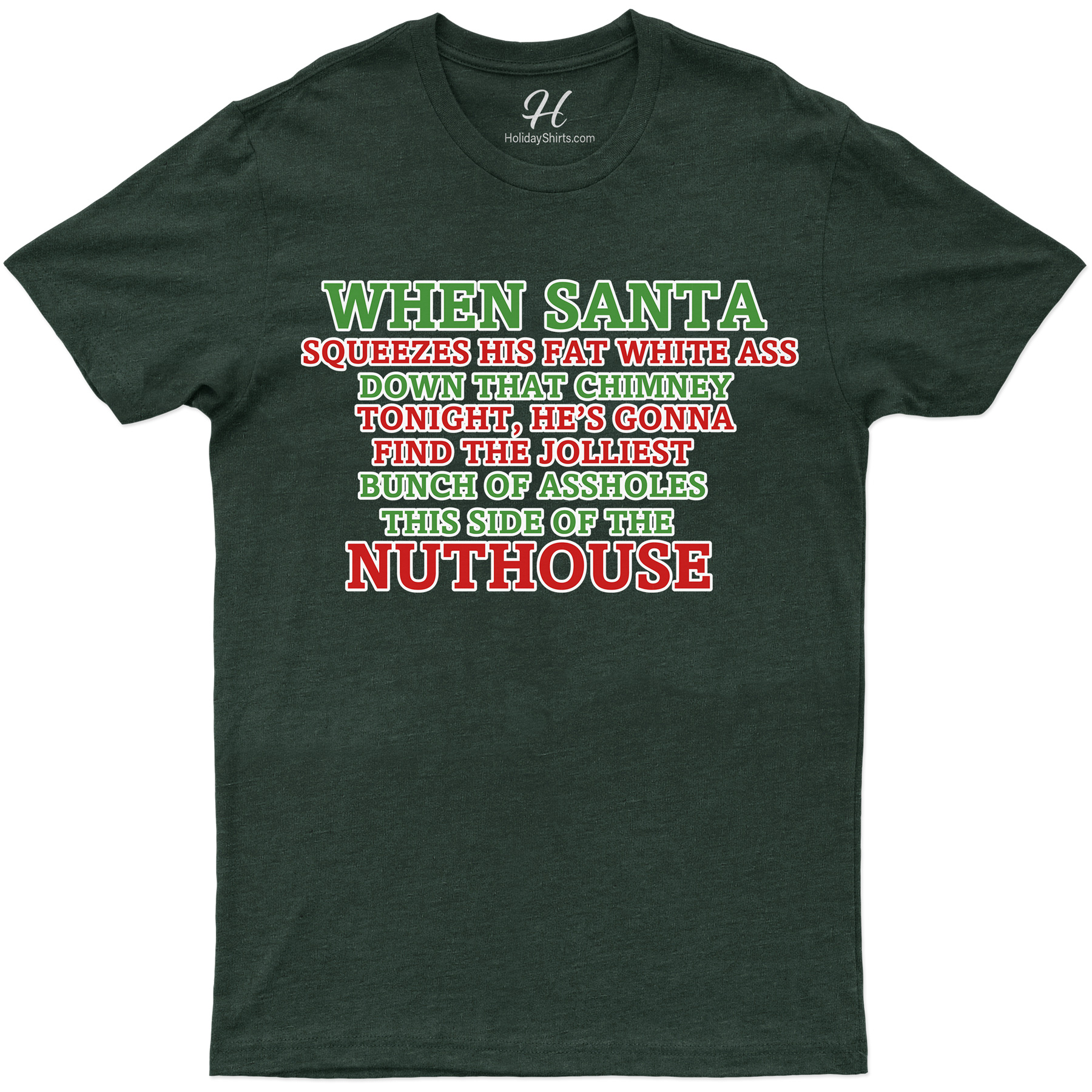 Santa's Hilarious Chimney Adventure Xmas Tee