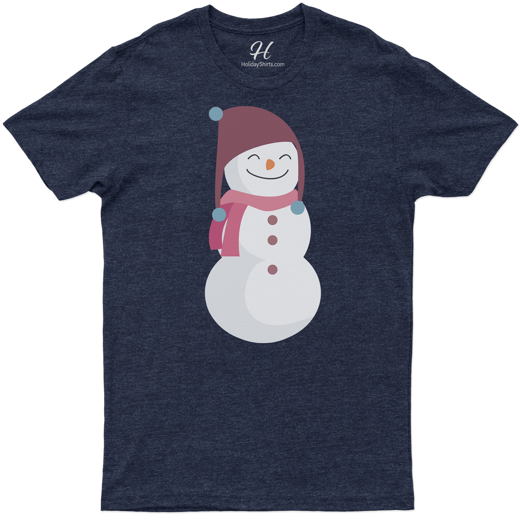 Charming Pink Snowman Tee - Christmas Delight