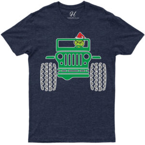 Jeep-riding Grinch Christmas Tee - Holidayshirts