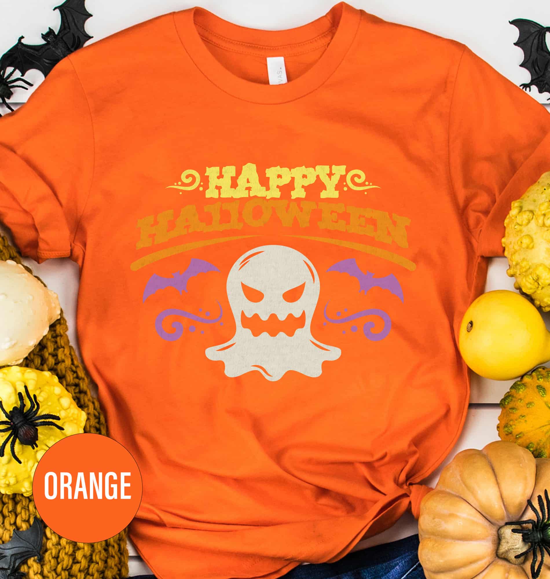 Spooky Ghost Graphic Tee - Happy Halloween