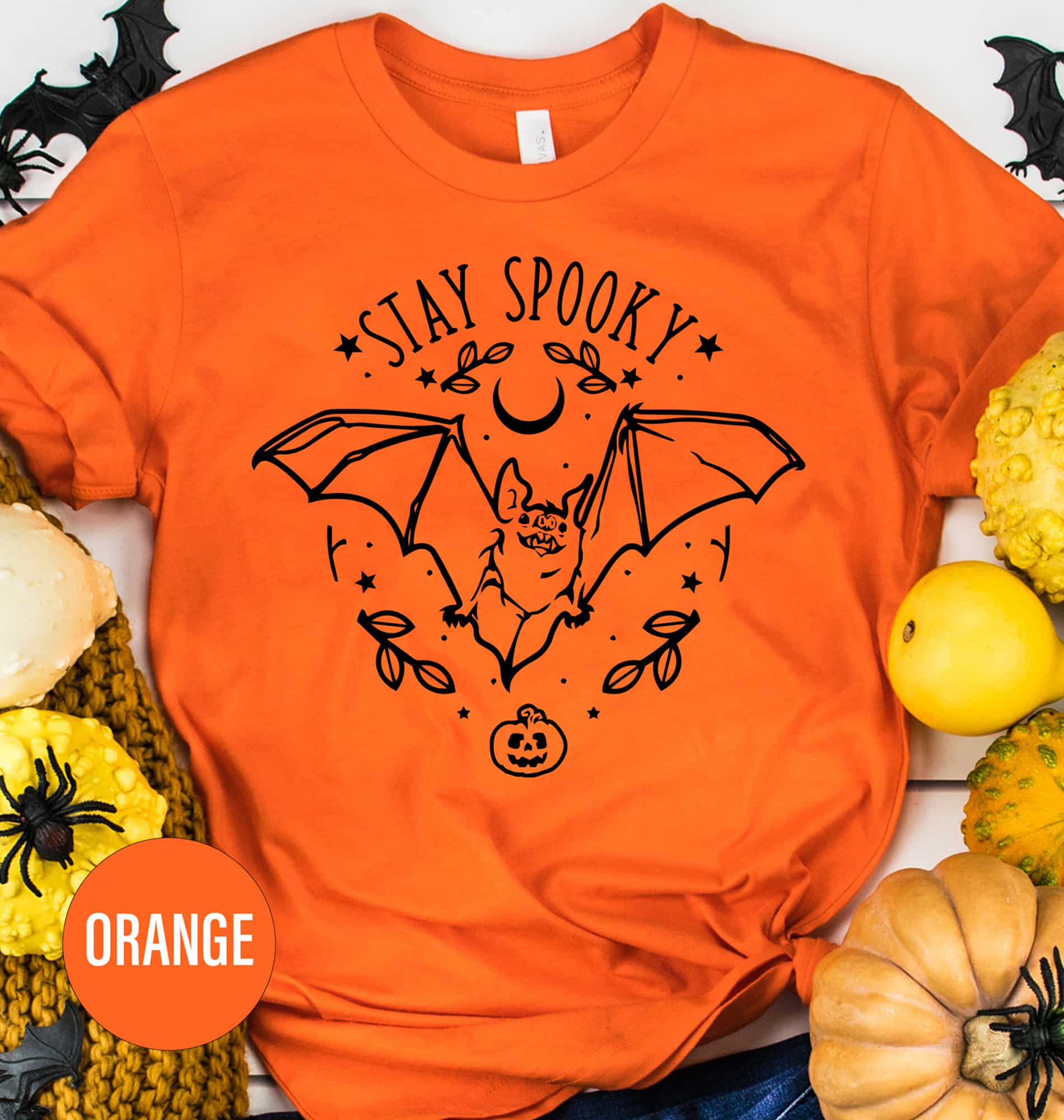 Spooky Bat Relax-fit Halloween Tee - Holidayshirts