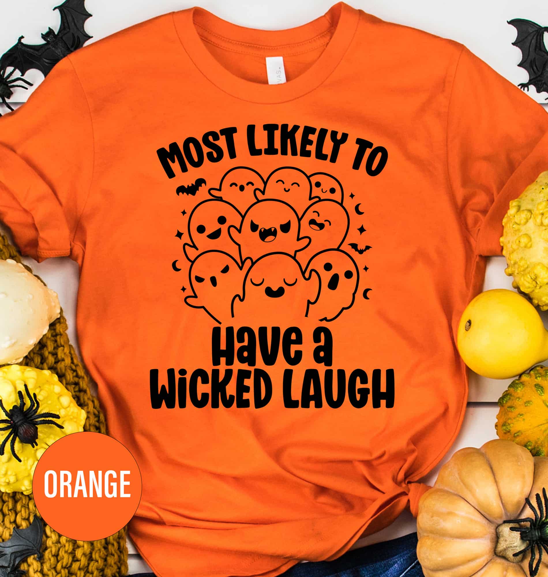 Most Likely To Laugh In A Wicked Style Purple Halloween T-shirt