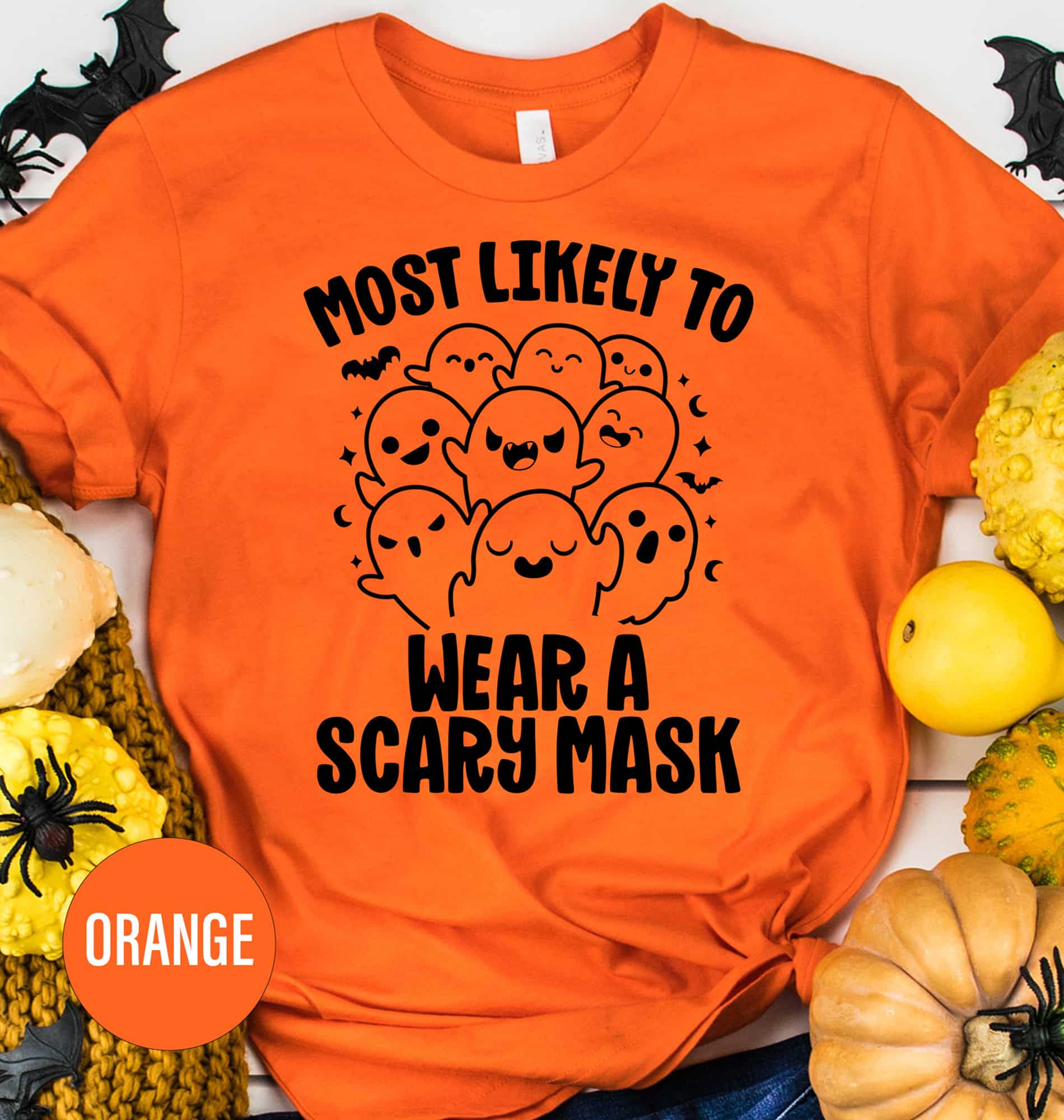 Most Likely To Wear A Scary Mask Purple Halloween T-shirt