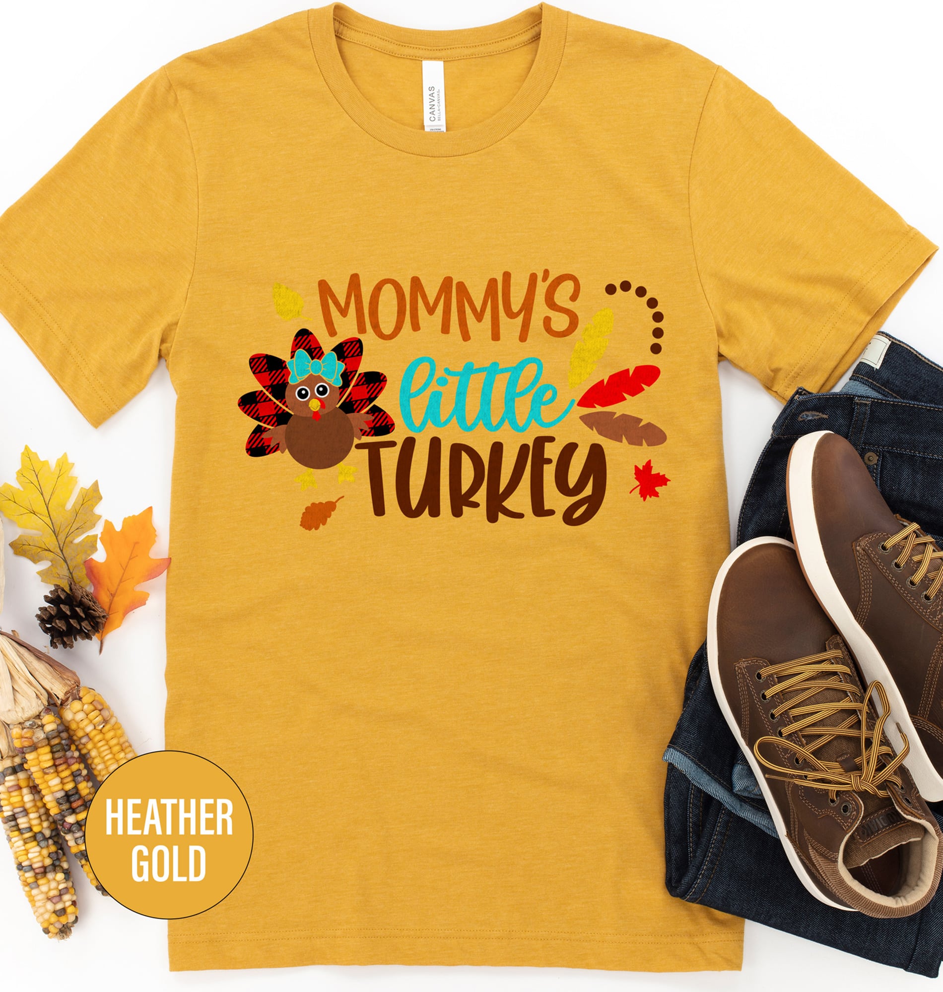 Mom's Lil' Turkey - Festive Thanksgiving Tee