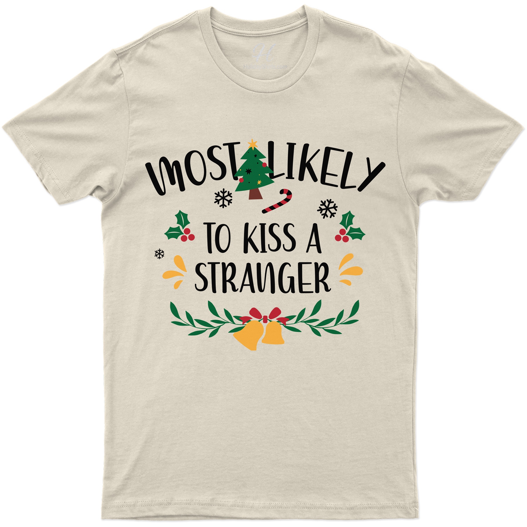 Kiss-a-stranger Christmas Tee From Holidayshirts