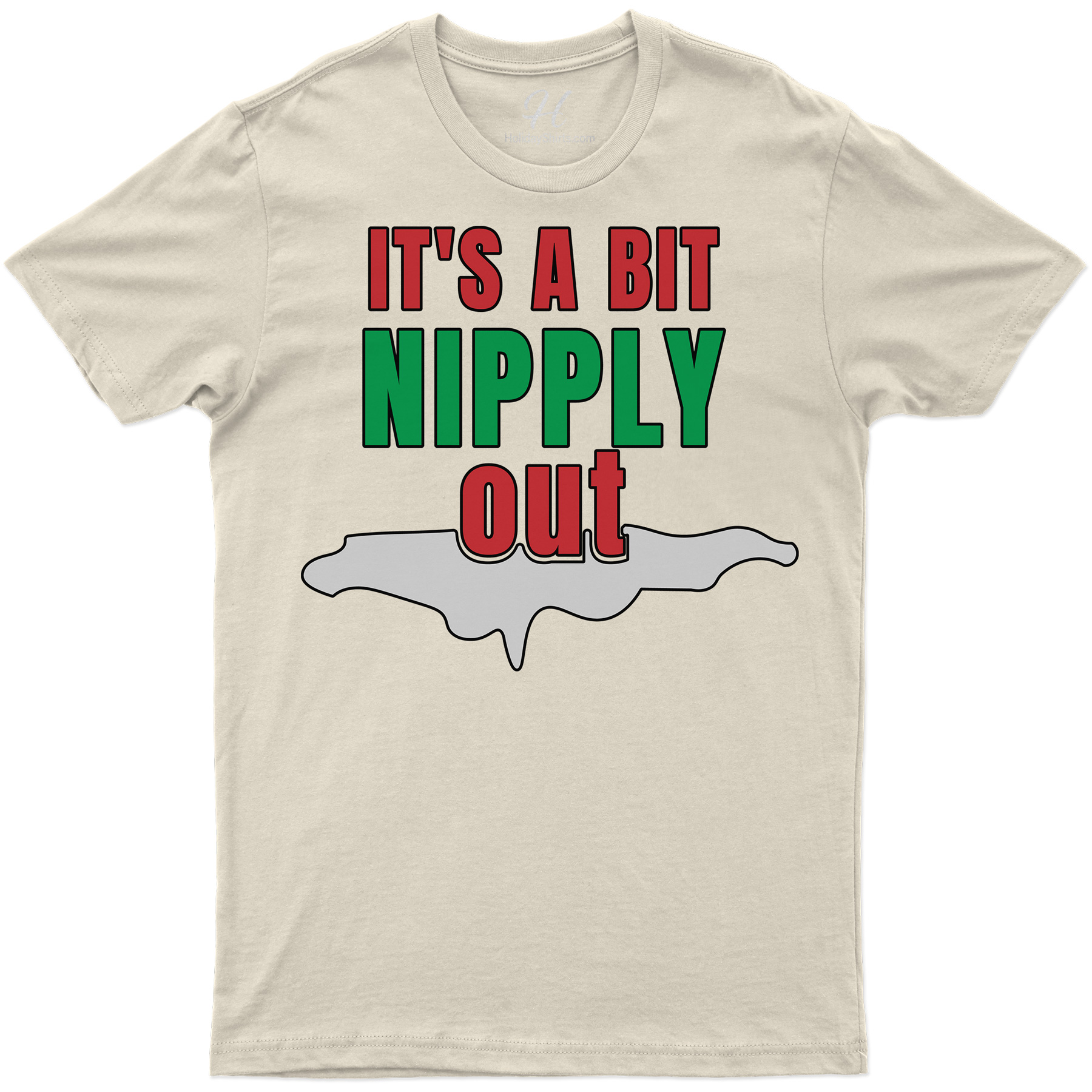 "nipply Out" Festive Christmas Tee - Holidayshirts.com