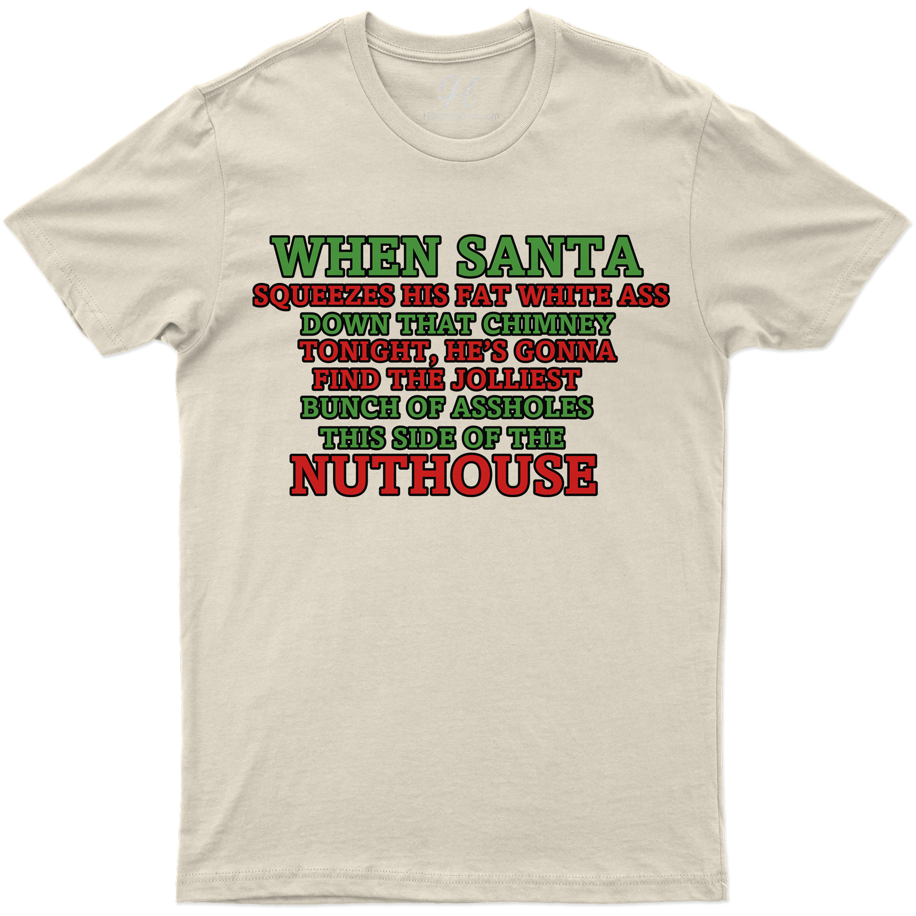 Santa's Hilarious Chimney Adventure Xmas Tee