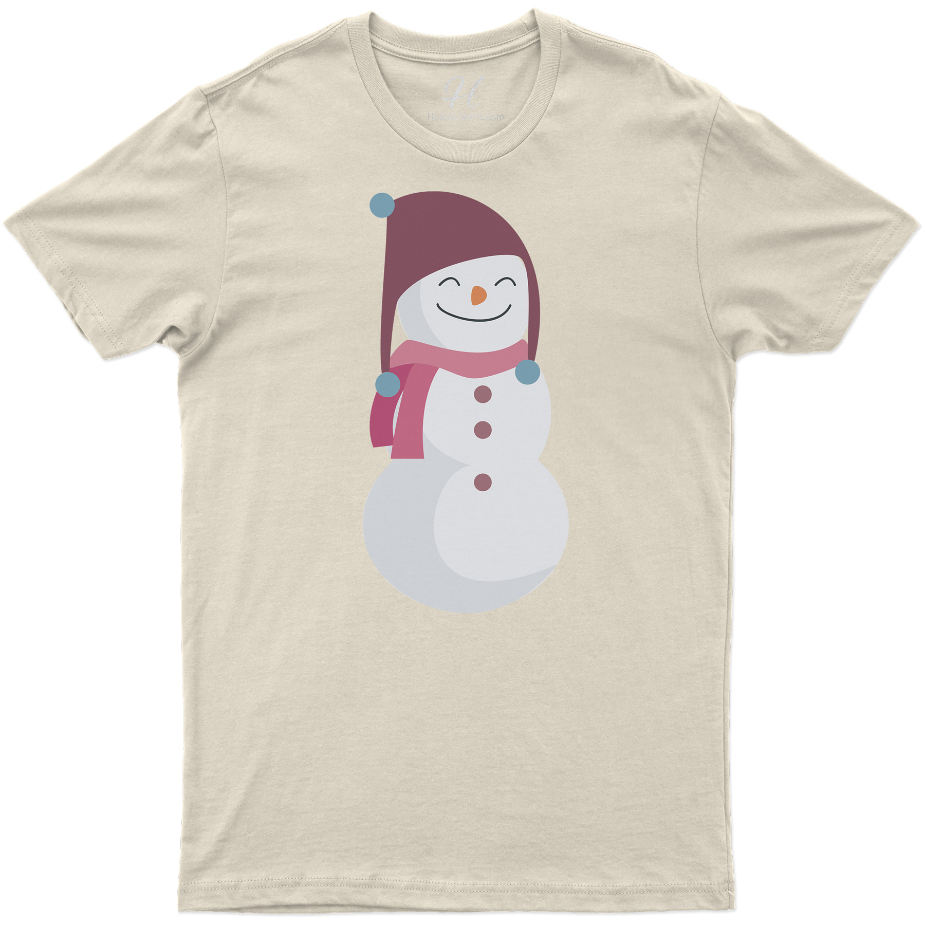 Charming Pink Snowman Tee - Christmas Delight