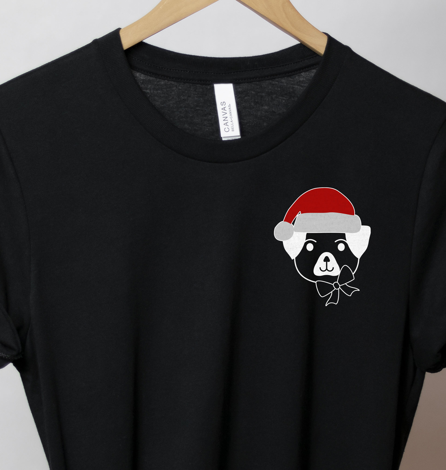 Festive Pup In Santa Hat Tee - Holidayshirts