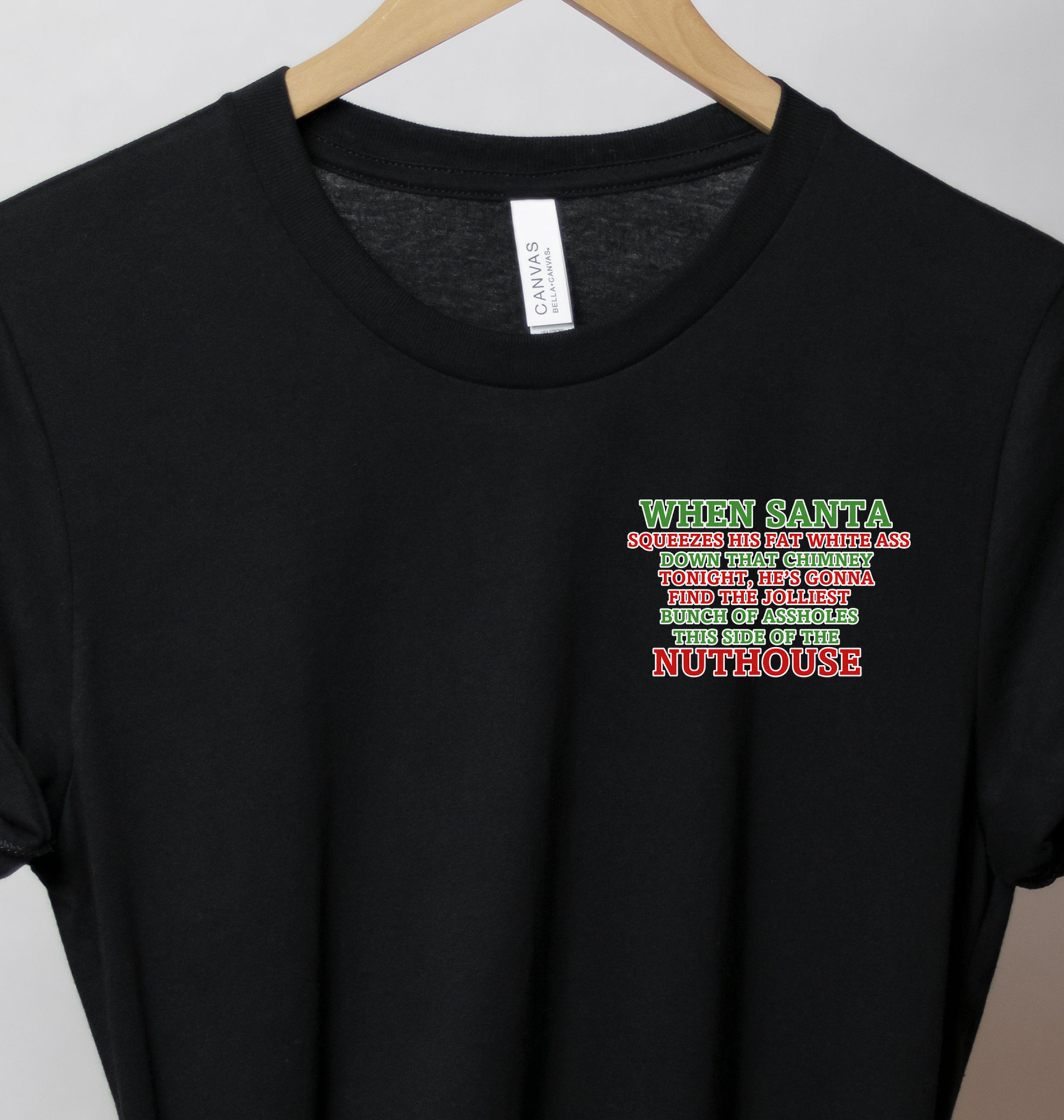 Santa's Hilarious Chimney Adventure Xmas Tee