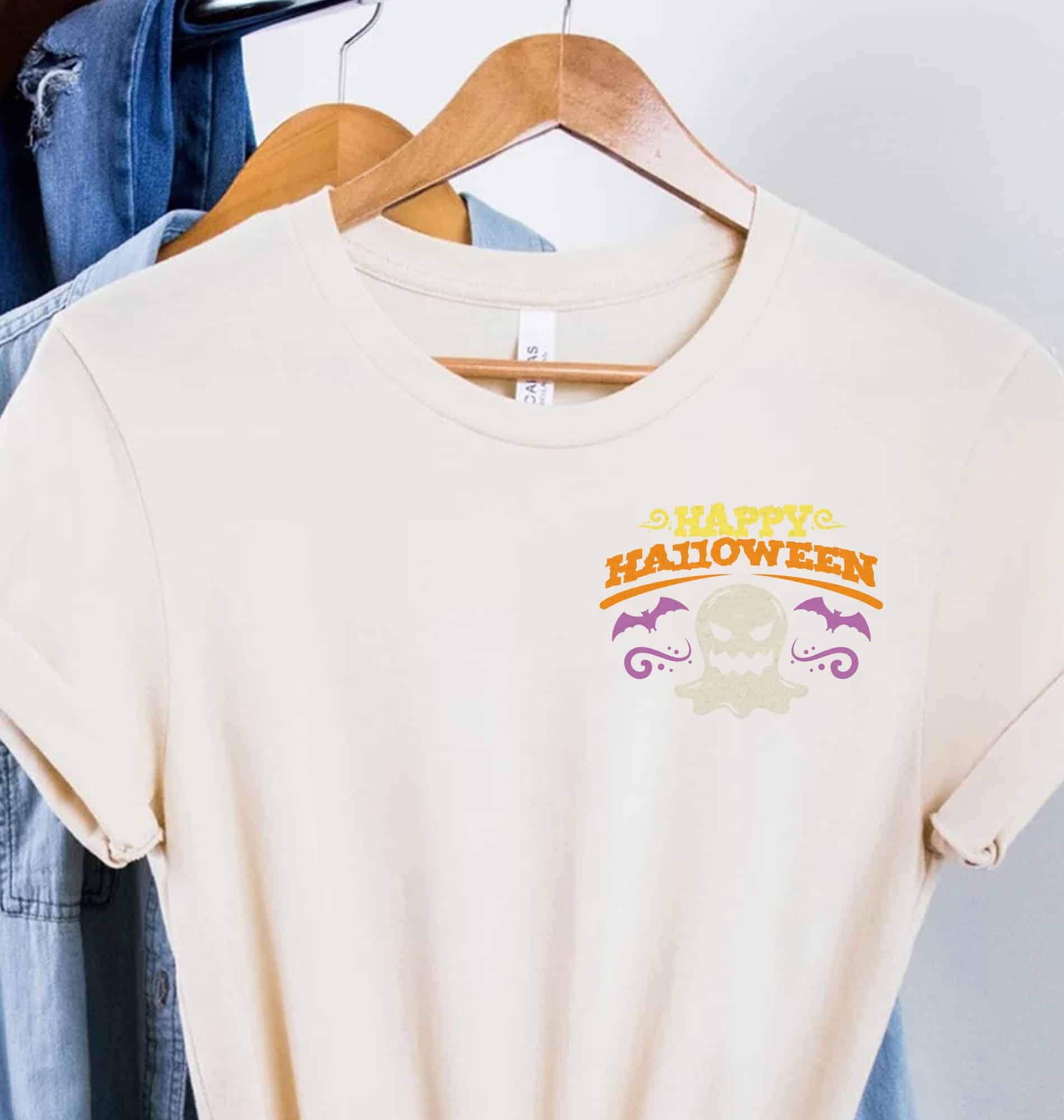 Spooky Ghost Graphic Tee - Happy Halloween
