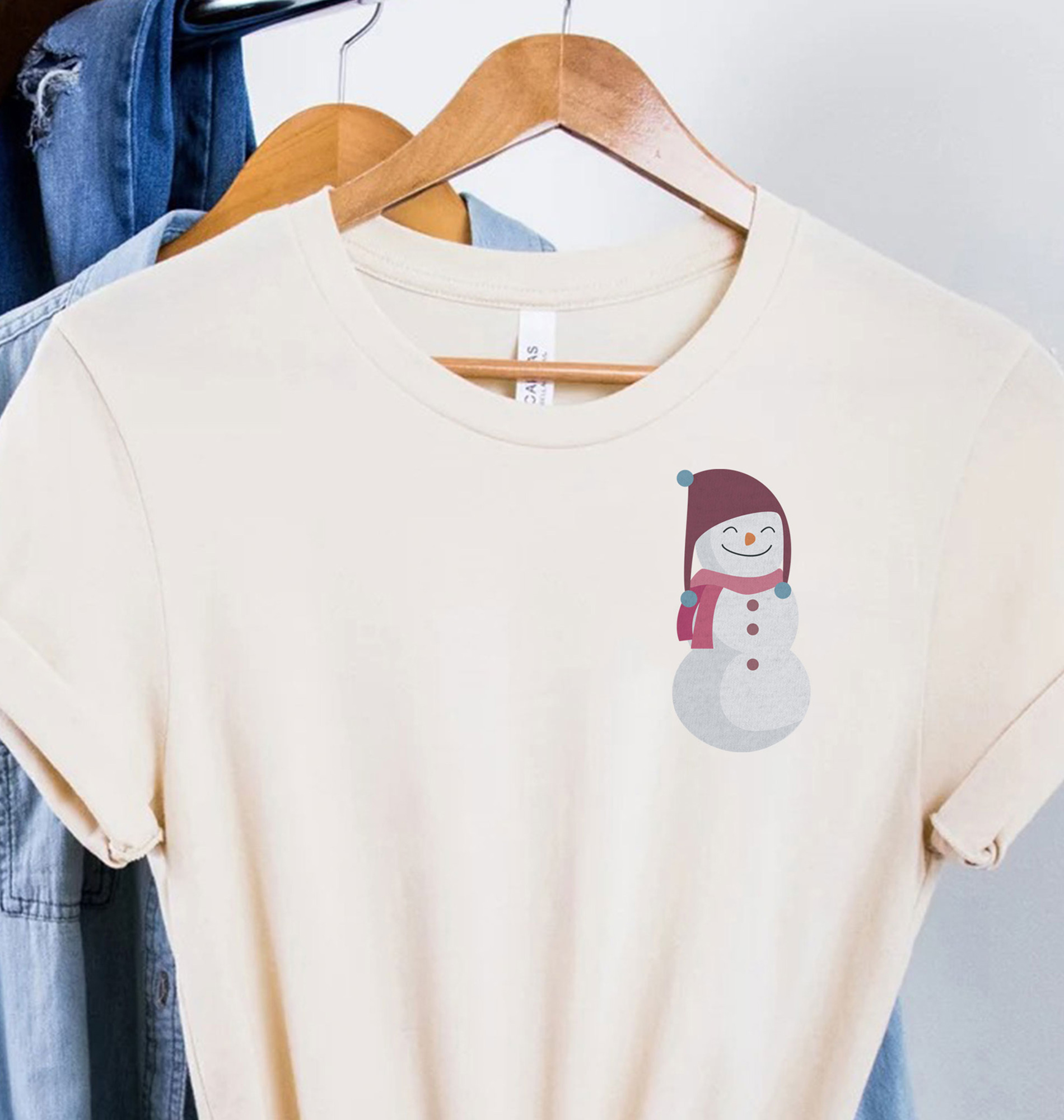 Charming Pink Snowman Tee - Christmas Delight