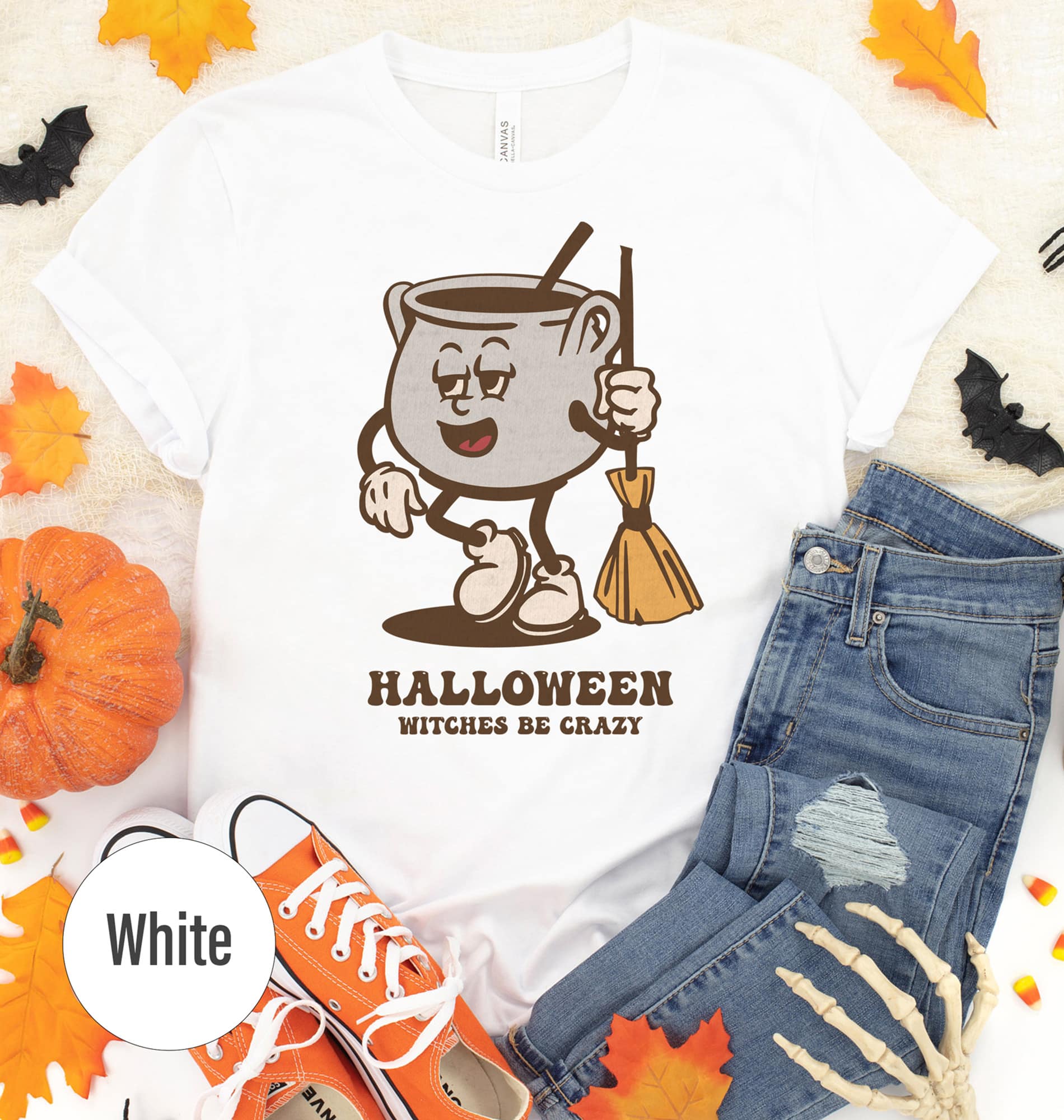 Crazy Witches Bright Halloween Tee From Holidayshirts
