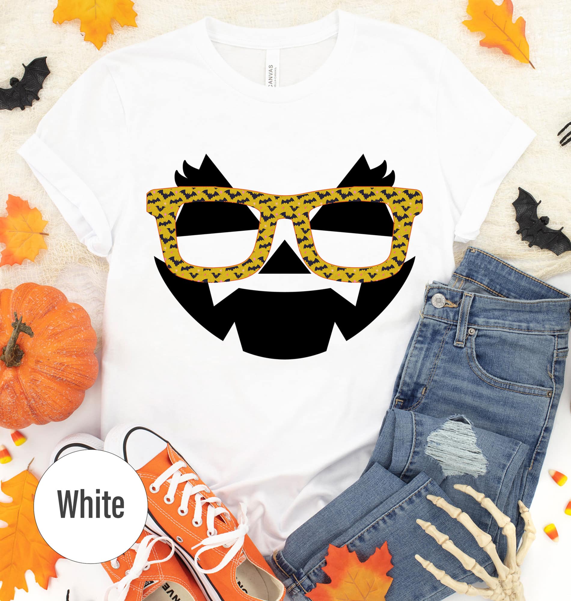 Chic Pumpkin Face Tee - Halloween Special