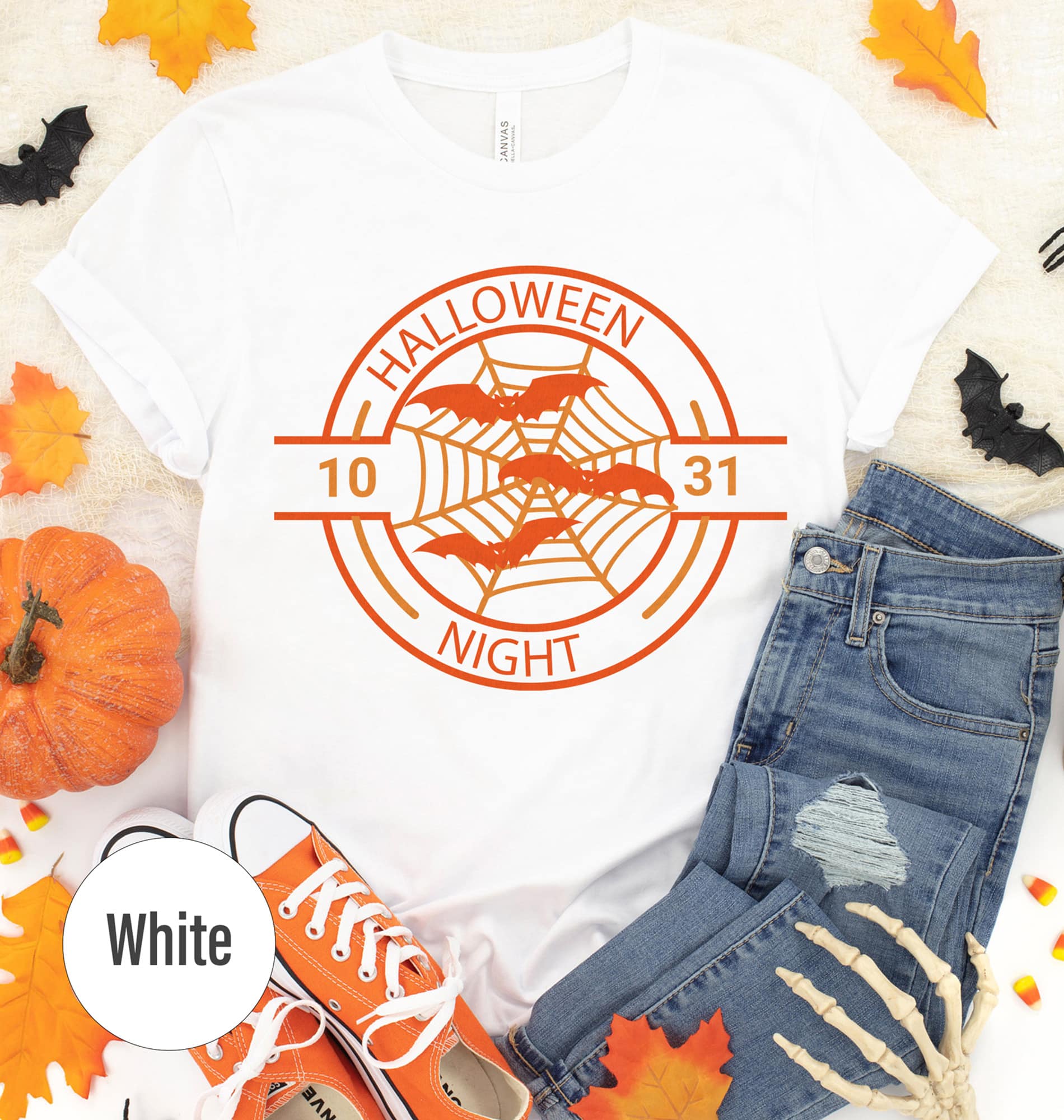 Spooky Bat Night Tee - Unique Halloween Apparel
