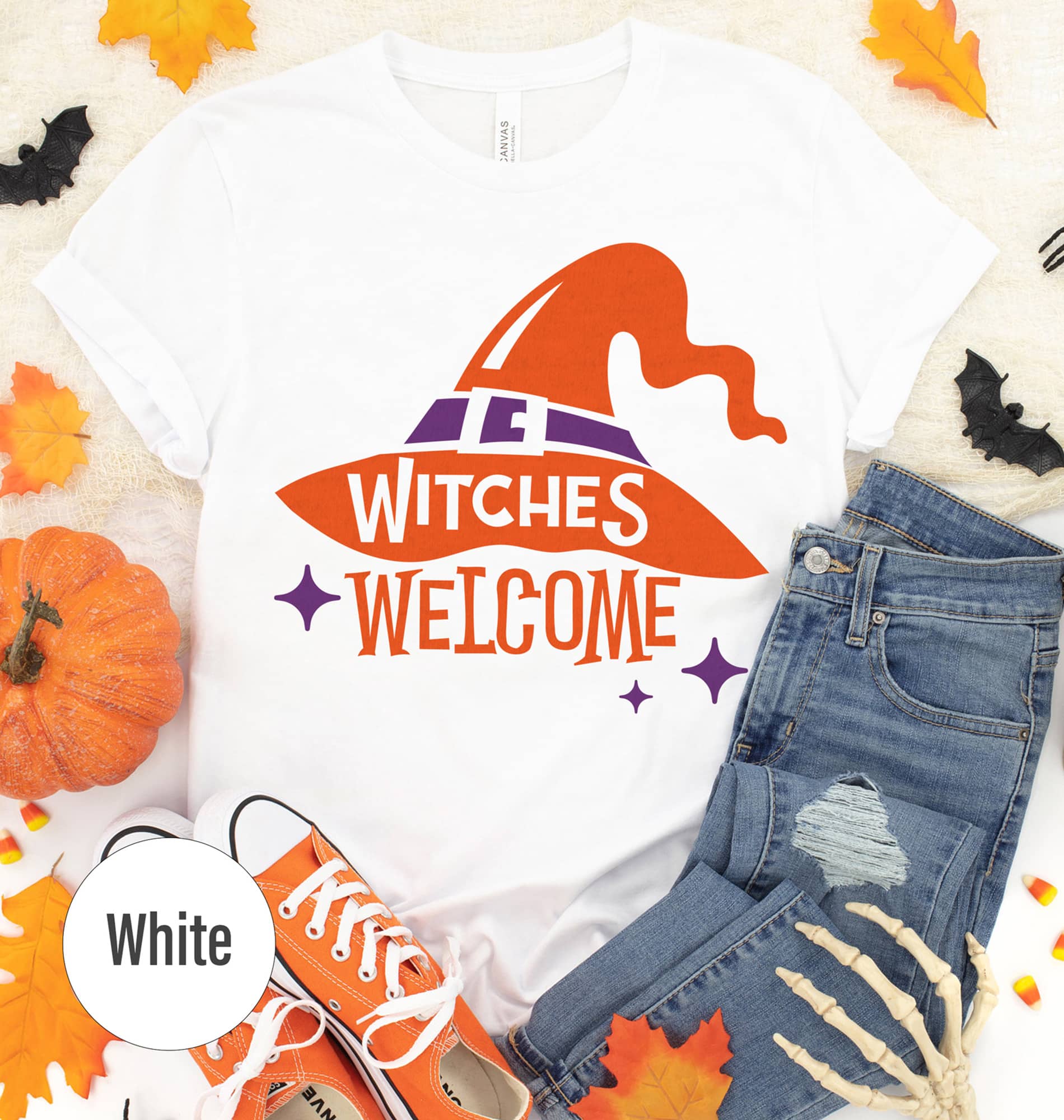 Sleek Witches Welcome Halloween Tee