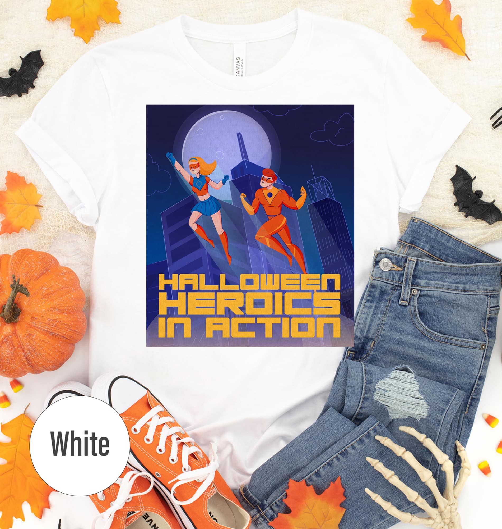 Holidayshirts Spooky Halloween Heroics Tee