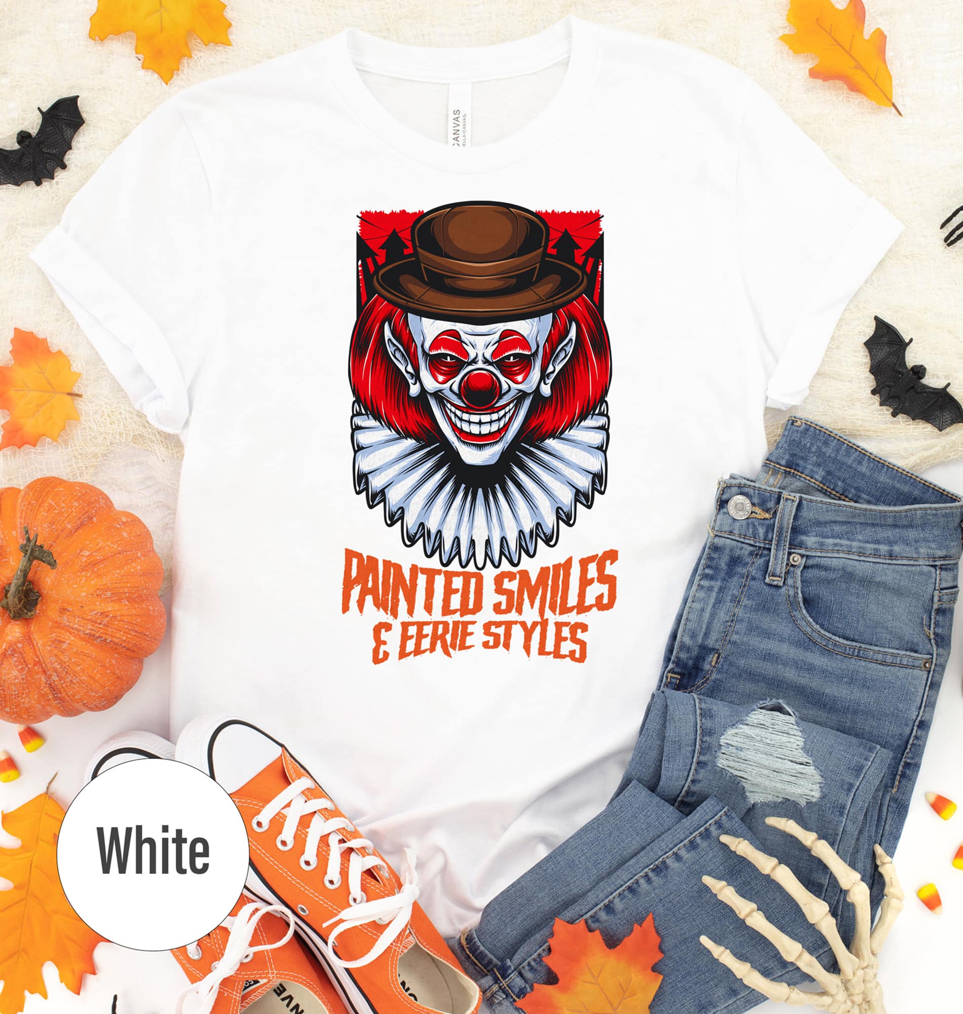 Trendy Painted Smiles Halloween Tee - Holidayshirts