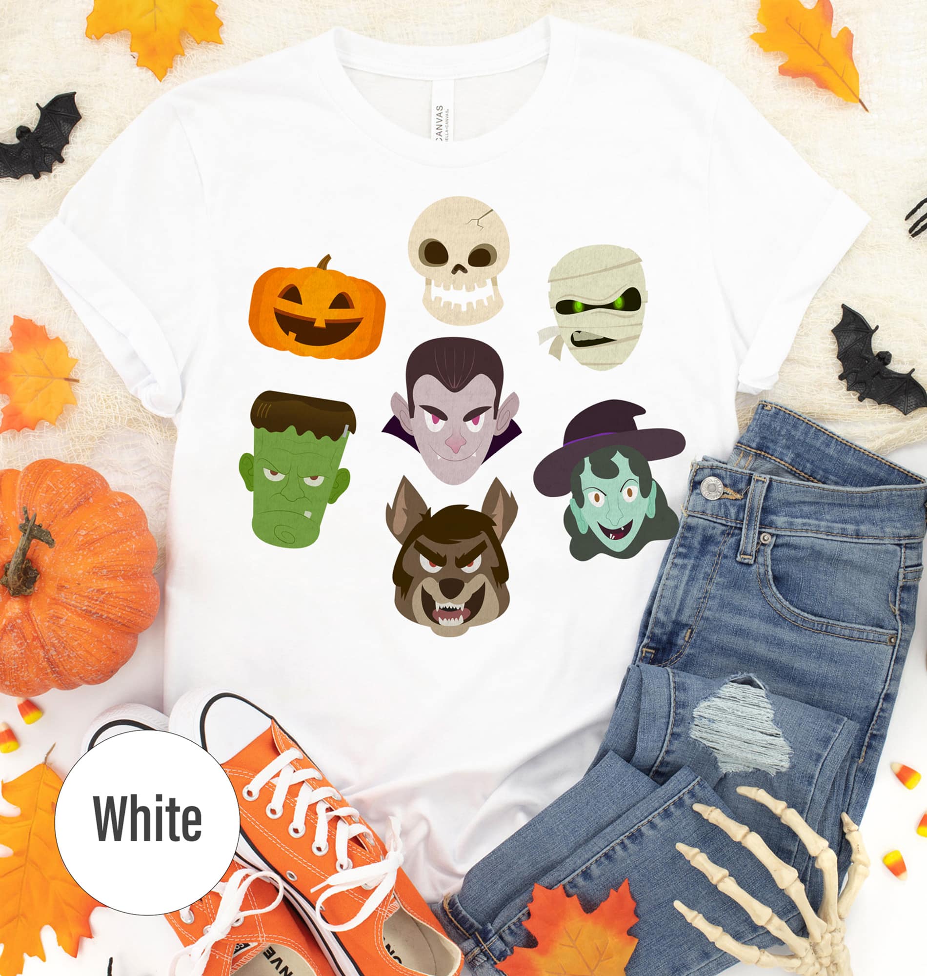 Funky Scary Emojis Halloween Tee - Holidayshirts