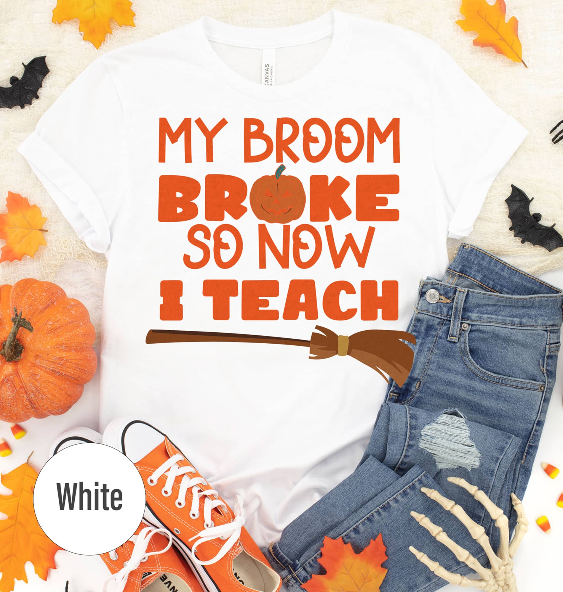 Broom Broke Quirky Halloween T-shirt