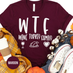 Wine Turkey Family Thanksgiving T Shirt