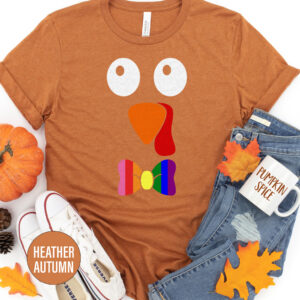 Cute Rainbow Turkey Thanksgiving T Shirt