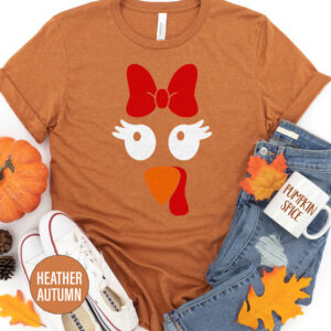 Cute Girl Turkey Thanksgiving T Shirt