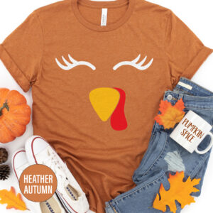 Cute Turkey Face Thanksgiving T Shirt