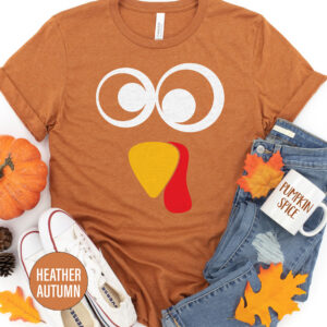Funny Turkey Face Thanksgiving T Shirt