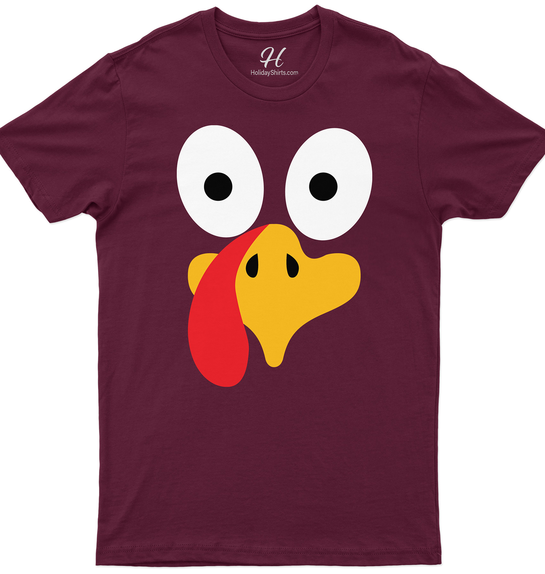 Crazy Turkey Face Thanksgiving T Shirt