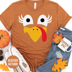 Happy Turkey Face Thanksgiving T Shirt