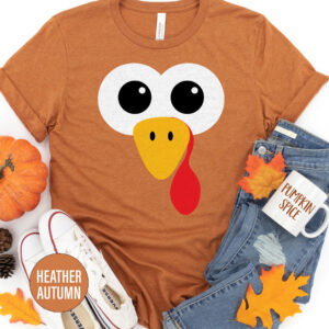 Fall Turkey Face Thanksgiving T Shirt