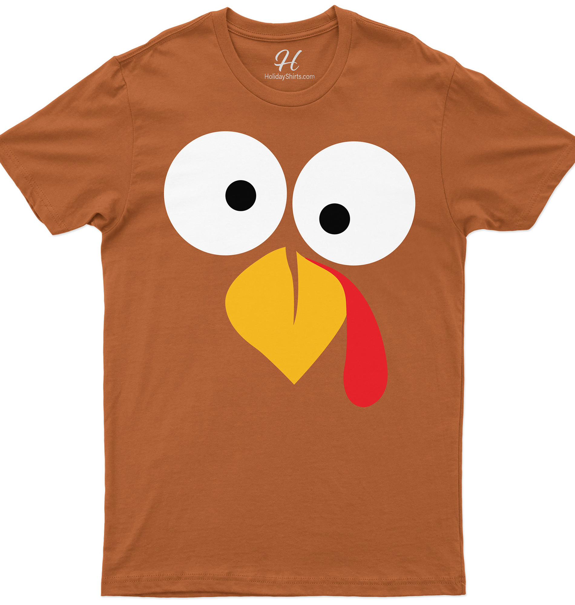 Crazy Turkey Face Thanksgiving T Shirt