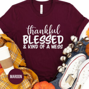 Thankful Blessed Thanksgiving T Shirt