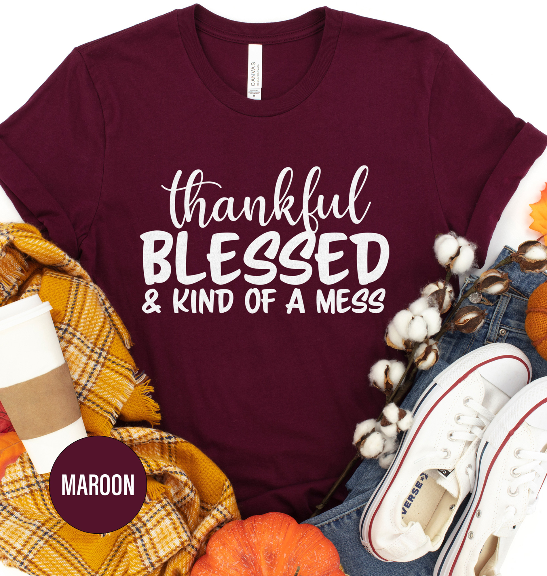 Thankful Blessed Thanksgiving T Shirt