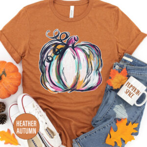 Watercolor Pumpkin Thanksgiving T Shirt
