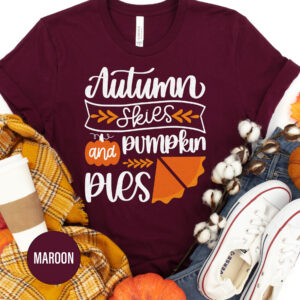 Autumn Skies Pumpkin Pies Thanksgiving T Shirt