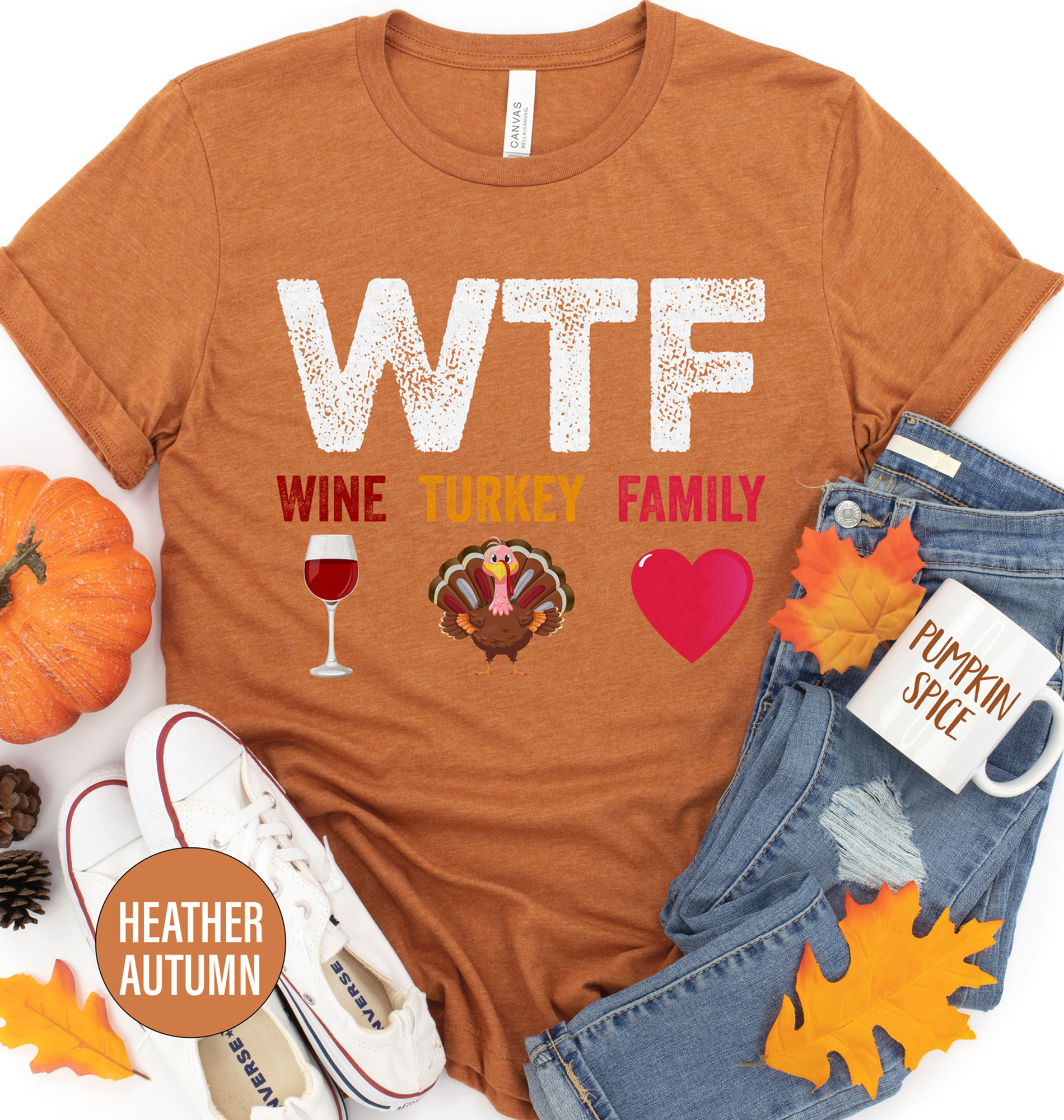 Wtf Wine Turkey Family Thanksgiving T Shirt
