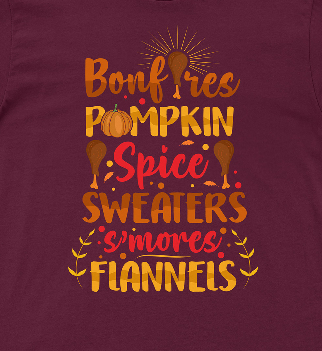 Bonfires Pumpkin Spice Sweaters Thanksgiving T Shirt