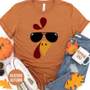 Cool Turkey Face Thanksgiving T Shirt