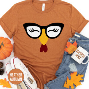 Gurl Turkey Face Thanksgiving T Shirt
