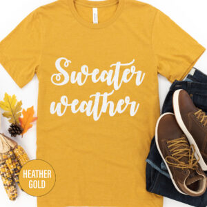 Festive Thanksgiving Sweater Weather Tee
