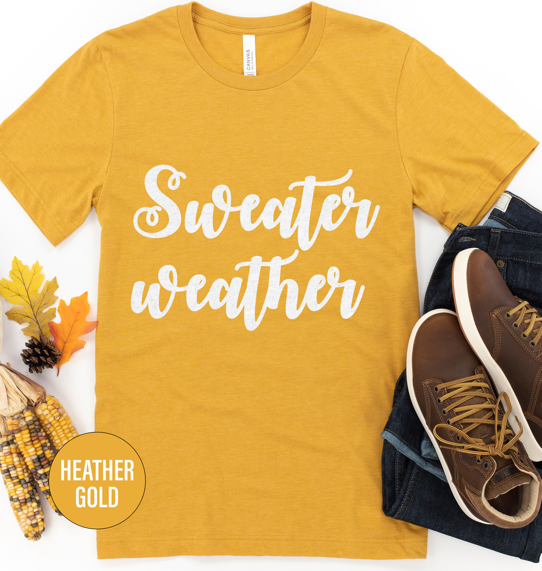 Festive Thanksgiving Sweater Weather Tee