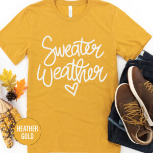 Cozy Love Sweater Weather Thanksgiving Tee