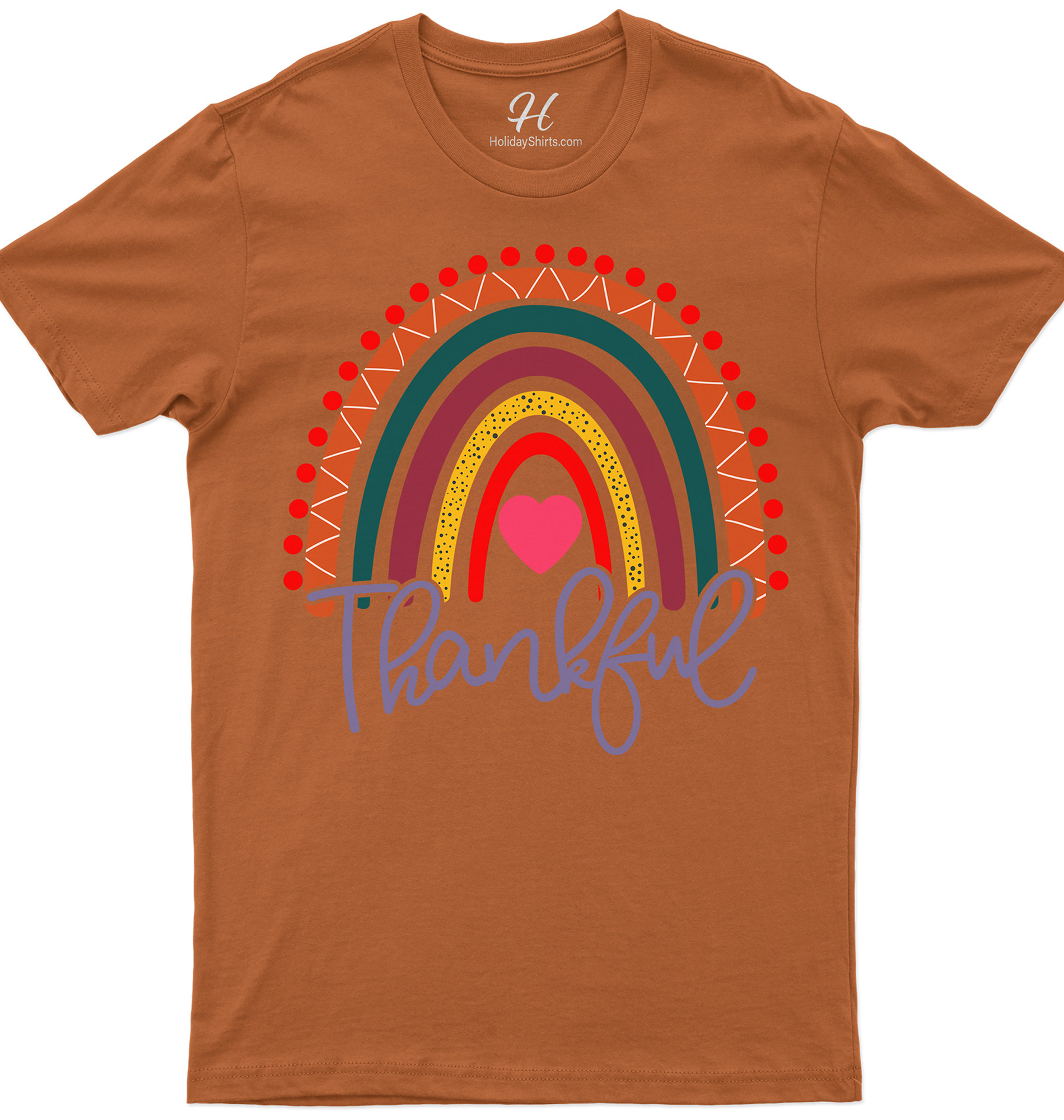Thankful Rainbow Tee: A Thanksgiving Delight