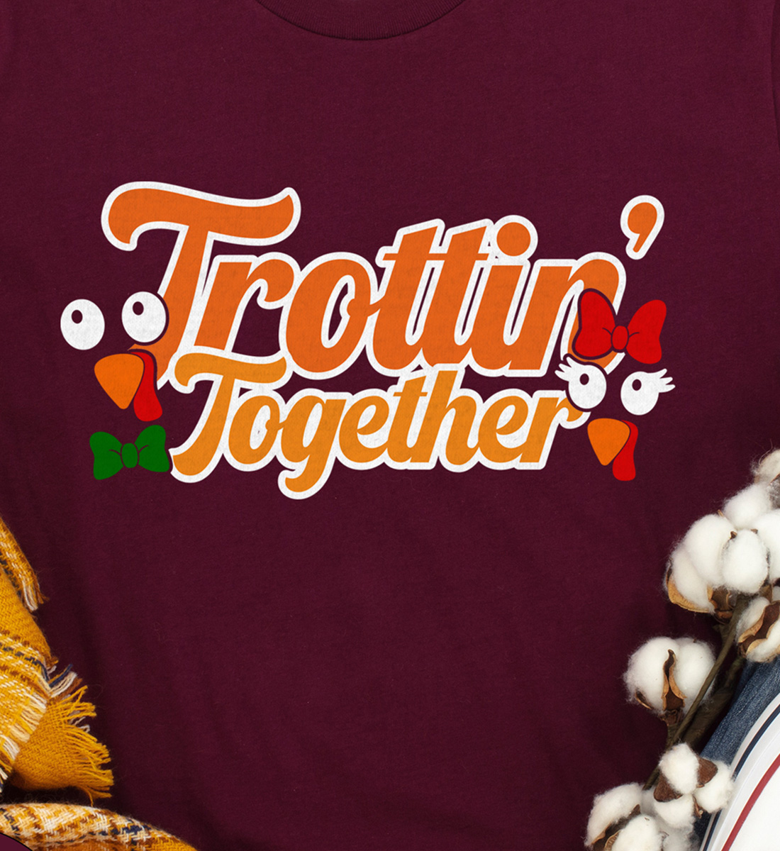 Turkey Trot Together - Thanksgiving Tee By Holidayshirts